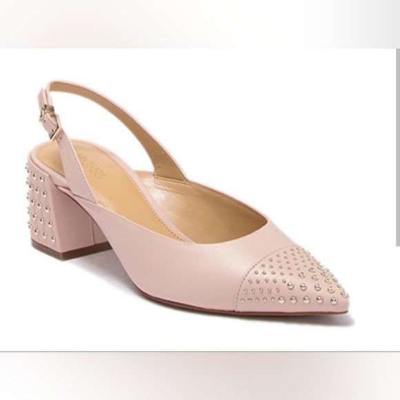 Michael Kors Pink Studded Slingback Heels - Picture 1 of 12